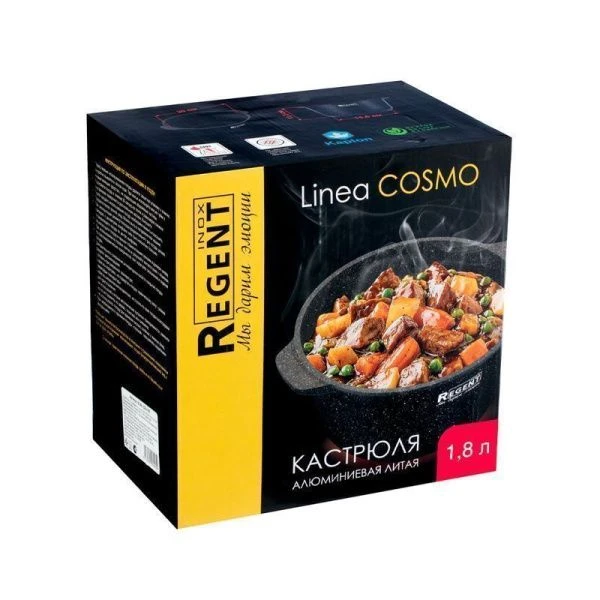 Кастрюля 1,8л литой алюминий АП Cosmo со стекл.крышкой 18см 93-AL-CS-4-18 (6)