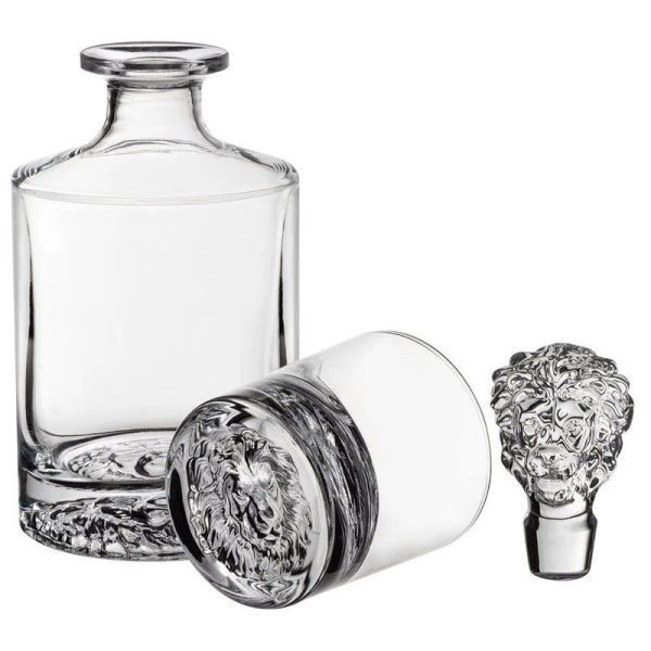 Набор для виски 2пр (штоф 850мл, стакан 2шт 310мл) стекло Lion (4)