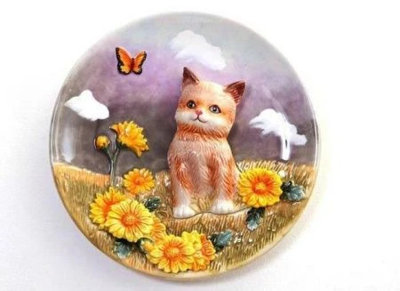 яяяТарелка декоративная настенная 20см КОШКА (24)