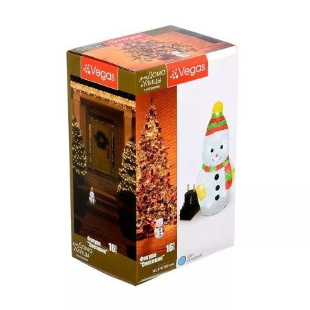 Фигура Снеговик акриловая, 16 холодных LED, 10,5*9*20 см, 3 V /12 VEGAS/6