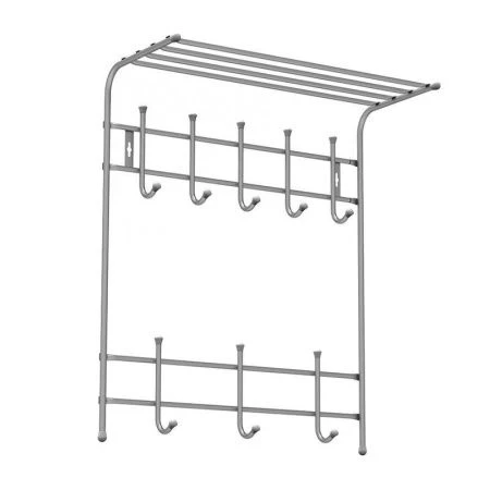 яяяВешалка с полкой 2-х ярусная ВПТ8 600*745*250мм серебро (5) ВЫВОД