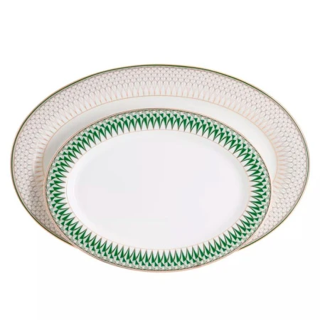 Столовый набор 27пр фарфор ИЗУМРУД на 6 персон бело-зеленый с золотистым кантом AL-1005/27-E11 (2)