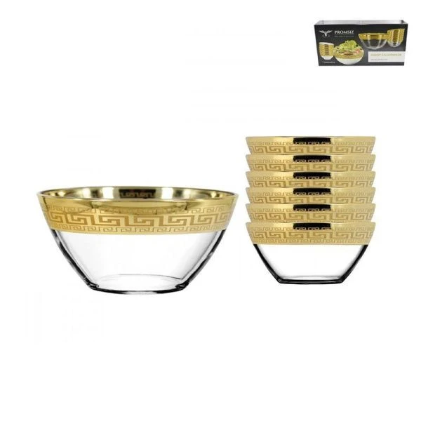 Салатники набор 7пр 11/19см стекло ГРЕЧЕСКИЙ УЗОР EAV03-1326/1322/S/J/7 (2)