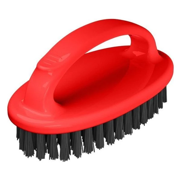 Щетка-шробер для пола пластик Rimo с ручкой 16см, щетина ultra жесткая красная (55)223208806/03