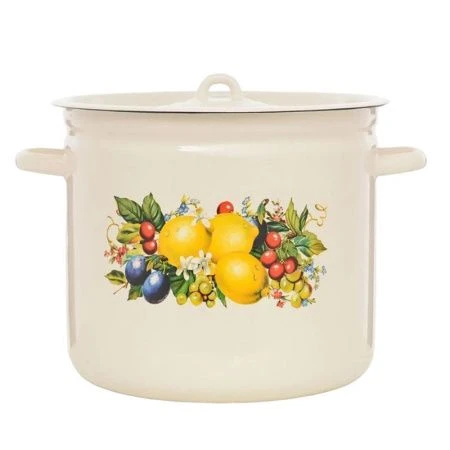 Кастрюля 12л эмаль ИЗОБИЛИЕ цилиндрическая (2)