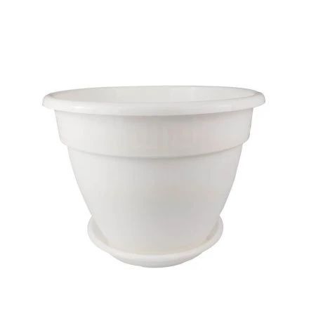 Горшок цветочный 10л d32см пластик АНТИК белый 5PL0488 (5)