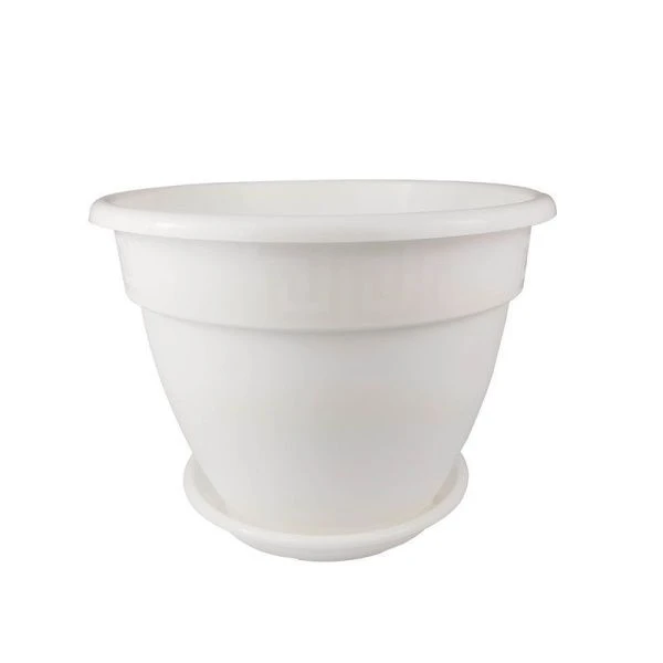 Горшок цветочный 10л d32см пластик АНТИК белый 5PL0488 (5)