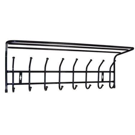 Вешалка с полкой настенная 800*238*268мм металл черная ВП8 (5)