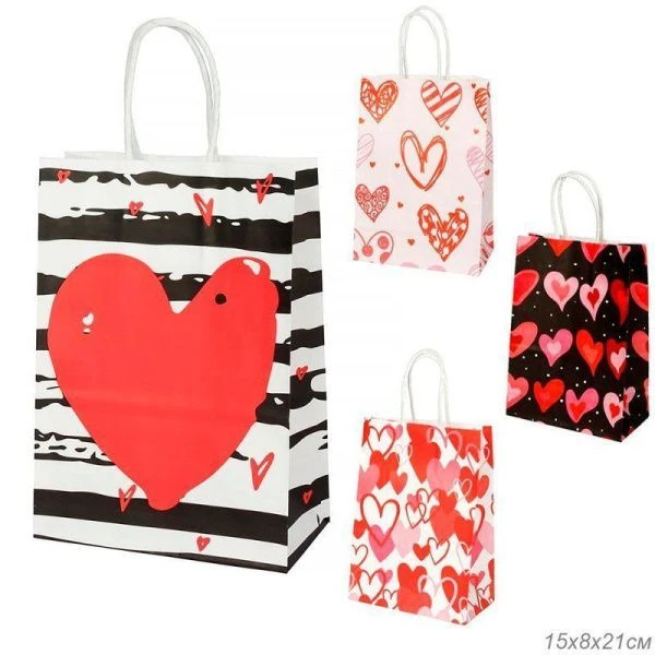 Пакет крафт  21*15*8см Любовь M247 (12/600)