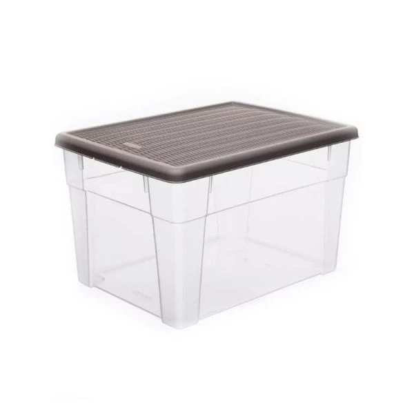 Контейнер для хранения 4л 290*185*110мм пластик ELEGANCE серо-коричневый (24)