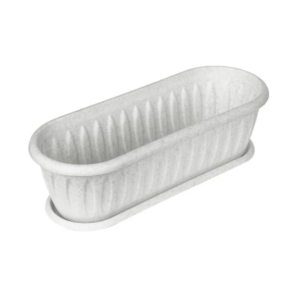 Кактусница 28,5*11*8,5см пластик ФЕЛИЦИЯ мрамор с поддоном С176М (24)