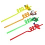 Трубочки для коктейля пластик 6*260мм 4шт. Животные 4 вида JC-7891 (250)