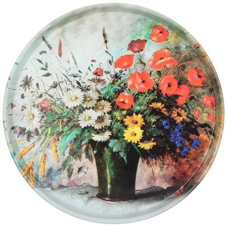 Поднос сервировочный 33*2,1см эмаль ПОЛЕВЫЕ ЦВЕТЫ (20)
