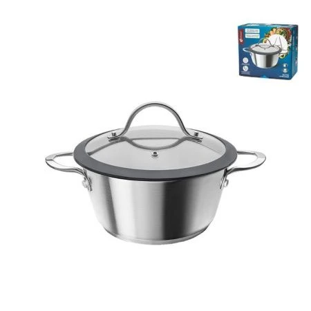 Кастрюля 2л нерж.сталь стекл.крышка для всех видов плит Electro ELC-200 (6)