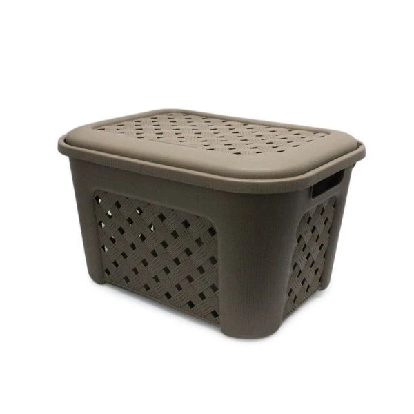 Корзина для белья 25л 435*340*270мм пластик ВИОЛА серо-коричневый (10)