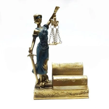 яяяСтатуэтка Фемида с подставкой для визиток полистоун 14*7*19см HOL21436 (18)