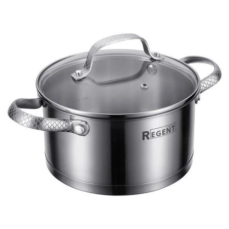 Кастрюля 2,4л h9,5см нерж.сталь Sirena со стекл.крышкой 18см 65-0218 (6)