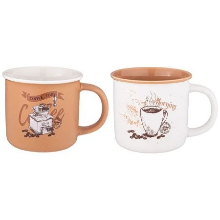 Кружки набор 2шт 355мл фарфор КОФЕМАНИЯ