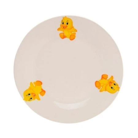 Тарелка детская мелкая 20см фарфор УТЁНОК круглая (12/72)
