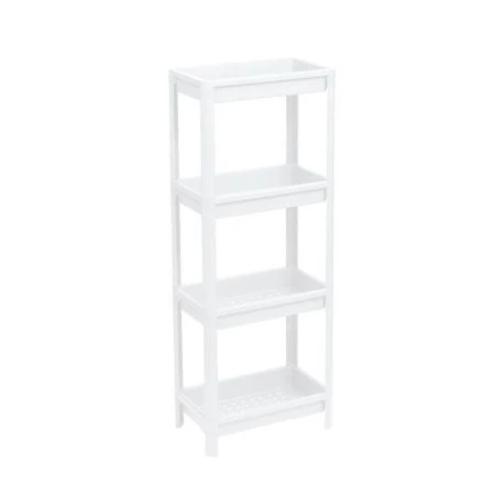 Этажерка 4 секции 390*234*1007мм пластик VIKEA белая прямая широкая (1)