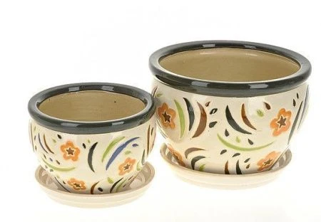 Горшок цветочный керамический Краски лета 23*23*17см 4,0л с поддоном