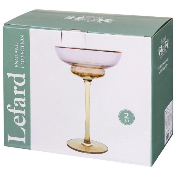 Креманки набор 2шт 220мл стекло Twist & Shine розовый (8)