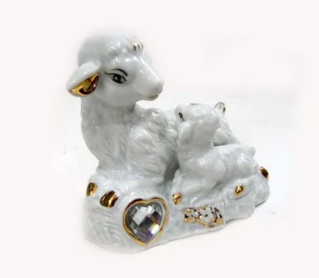 яяяФигурка Символ года 2015 с золотом со стразами 13см керамика яяяФигурка Символ года 2015 с золотом со стразами 13см керамика