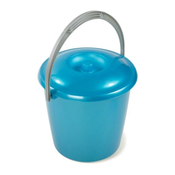 Ведро 5л пластик СОЛО бирюза перламутровая с крышкой С631КБИР (15)