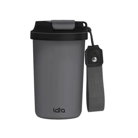 Термокружка 420мл нерж.сталь серый/черный двойные стенки вакуум LARA LR04-26 (24)