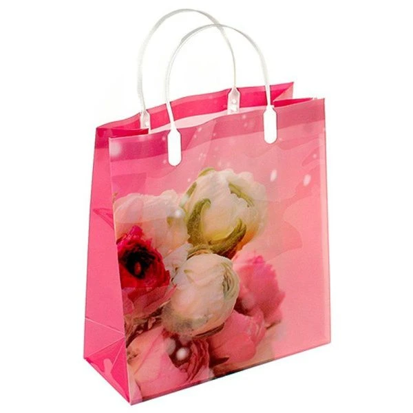 Пакет с пластиковой ручкой полиэтилен 23*26*10см Солнечный букет (12/144)