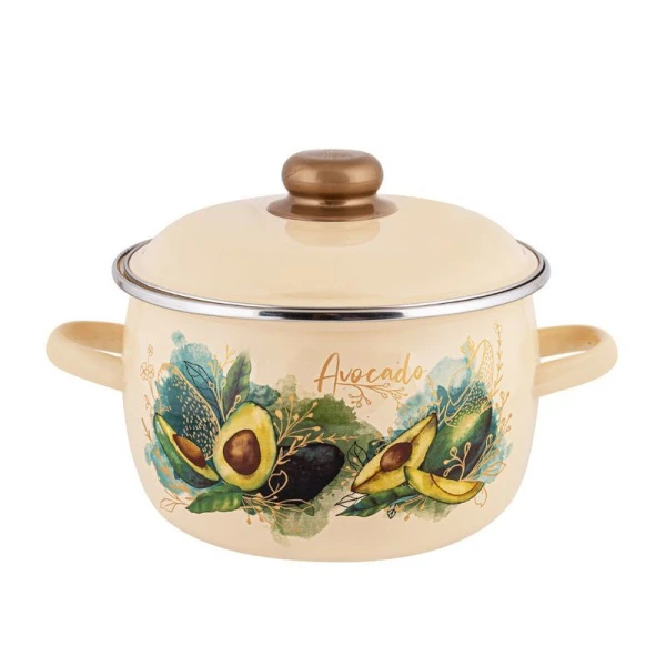 Кастрюля 4л эмаль Avocado сферическая TM Appetite (4)