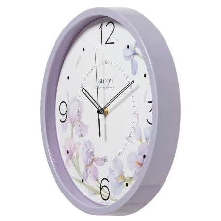 Часы настенные 30см пластик РУБИН Ирисы сиреневый (10)