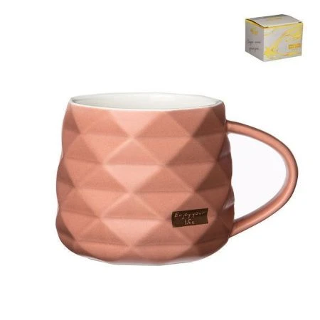 Кружка 370мл фарфор Break time розовая (36)