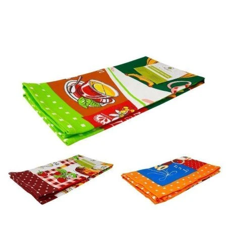 Полотенце кухонное 50*60см вафельное ДомВелл Чаепитие 556