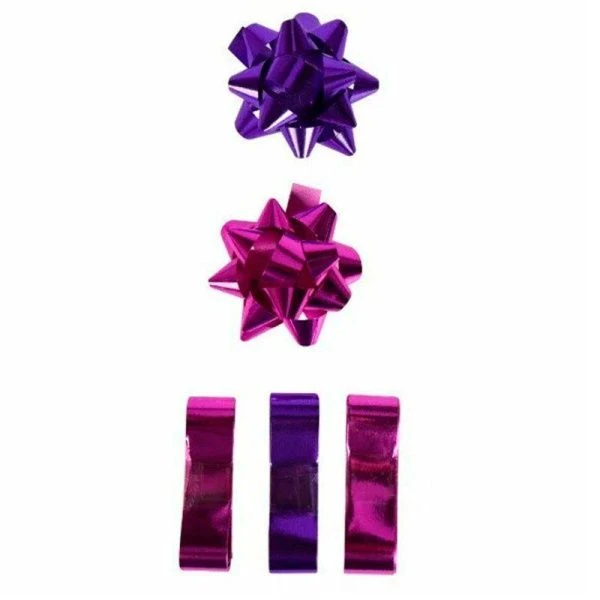 Набор для оформления подарков Яркий микс 2  банта+3 ленты 15мм*15м