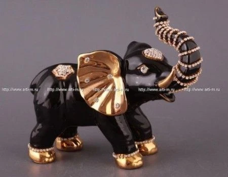 яяяФигурка Слон черный со стразами 19*23см (9)