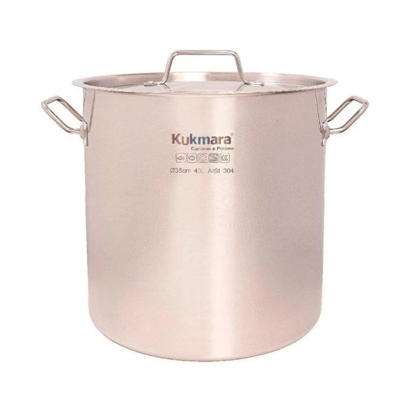 Котел 40л нерж.сталь HoReCa с мет.крышкой d40* h34см /HRC-SP40040M (1)