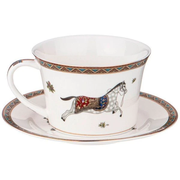 Чайный набор 12пр фарфор ЛОШАДЬ на 6 персон 250мл (8)