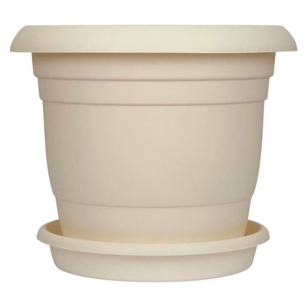 Горшок для цветов 47л пластик Athena с поддоном белоснежный жасмин (5)