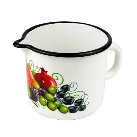 Кружка 1л эмаль без крышки белая с рис. ВОСТОЧНЫЕ ДАРЫ 40104-072/4 (18)