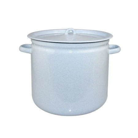 Кастрюля 12л эмаль без рисунка титановый рябчик цилиндрическя С-1624/Рб (2)