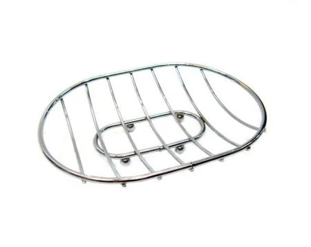 Мыльница 13*9,5*3см хром овальная на ножках JC-1046 (300)