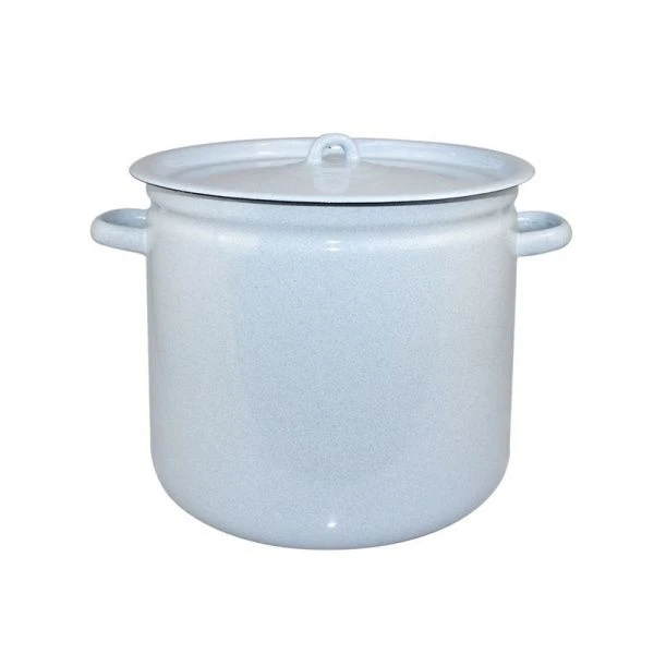 Кастрюля 12л эмаль без рисунка титановый рябчик цилиндрическя С-1624/Рб (2)