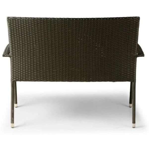 Диван Парис 2-х местный металл , икс.ротанг (до 100кг) черный 64*114*94см GS018 (1)