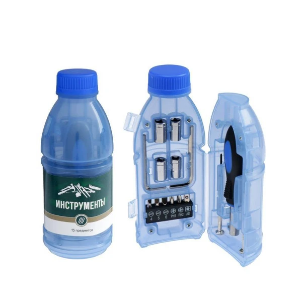 Набор инструментов металл 15пр в пласт.кейсе Бутылка TUNDRA (40) Набор инструментов металл 15пр в пласт.кейсе Бутылка TUNDRA (40)