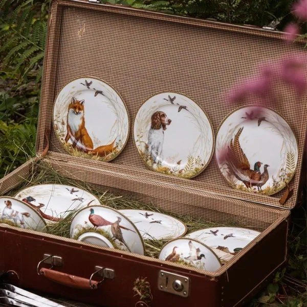 Тарелка мелкая 20,5см фарфор ОХОТА десертная (24)