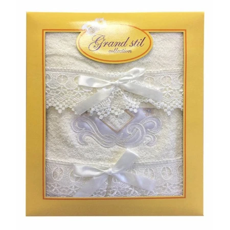 яяяНабор полотенец 2пр 34*57/48*90 махровых Ваниль подар.уп. GS-H16