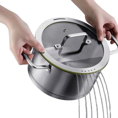 Кастрюля 4,5л h12см нерж.сталь Palermo со стекл.крышкой 22см 77-0522 (6)