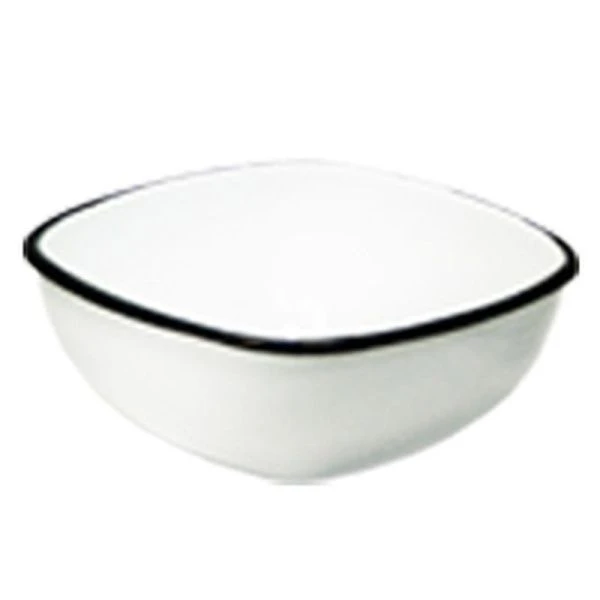 Миска 600мл эмаль квадратная белая 01-0305К (40)