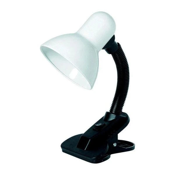 Лампа-прищепка с выключателем металл/пластик UT-123С белая 40Вт Е27, шнур 0,9м (70)